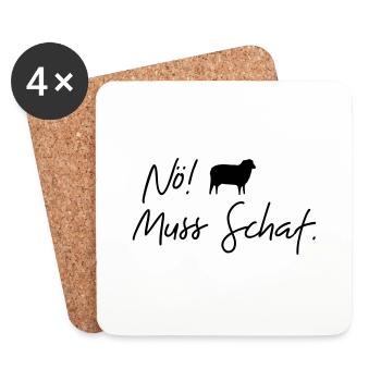 nö muss schaf - Untersetzer (4er-Set) - Weiß - Vorne