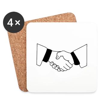 handshake_01 - Untersetzer (4er-Set) - Weiß - Vorne