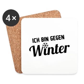winter gegen - Untersetzer (4er-Set) - Weiß - Vorne