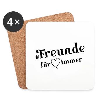 freunde für immer herz - Untersetzer (4er-Set) - Weiß - Vorne
