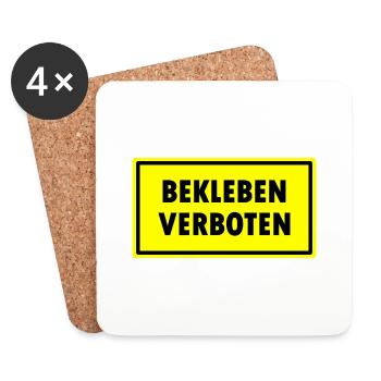 Bekleben Verboten - Untersetzer (4er-Set) - Weiß - Vorne