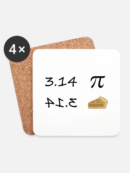 Pi - Pie - Untersetzer (4er-Set) - Weiß