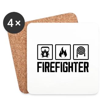 Firefighter Shirt - Untersetzer (4er-Set) - Weiß - Vorne