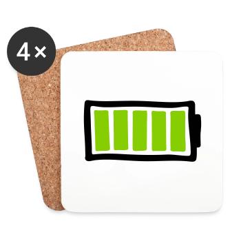 battery - Coasters (set of 4) - white - Front