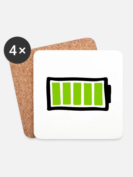 battery - Coasters (set of 4) - white