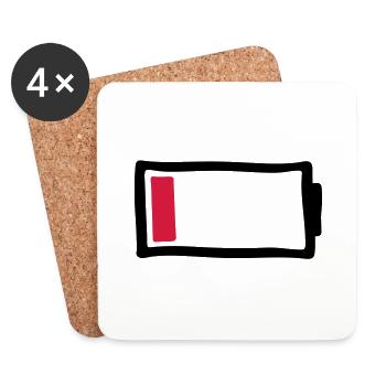 battery - Coasters (set of 4) - white - Front