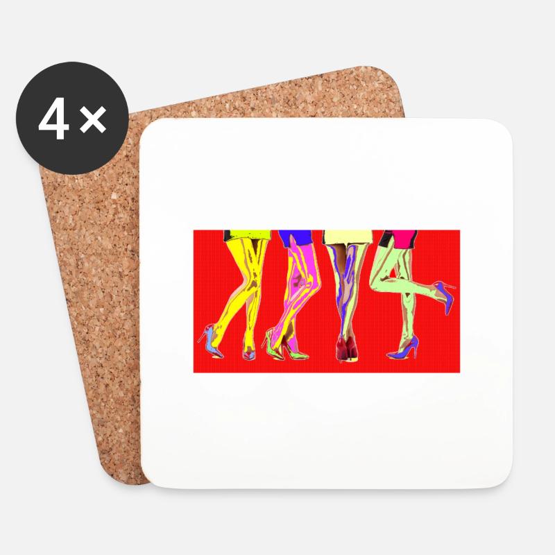 Pop Art - Untersetzer (4er-Set) - Weiß
