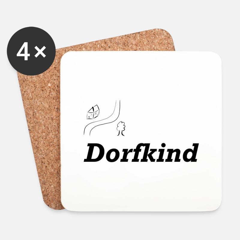 Dorfkind - Untersetzer (4er-Set) - Weiß