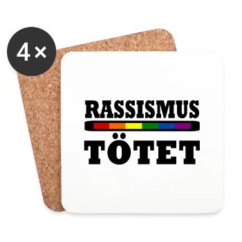 Rassismus Tötet - Untersetzer (4er-Set) - Weiß - Vorne