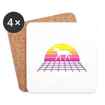UNICORN RETRO - Coasters (set of 4) - white - Front