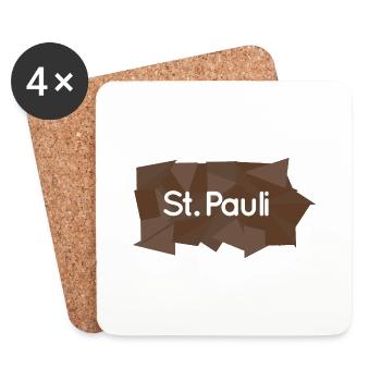 St. Pauli braun/weiß - Untersetzer (4er-Set) - Weiß - Vorne