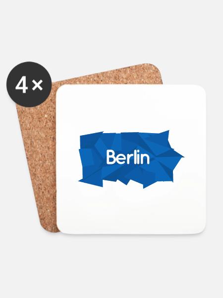 Berlin blue / white - Coasters (set of 4) - white