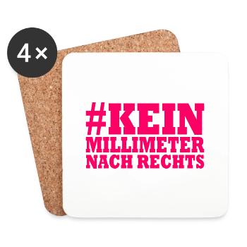 kein millimeter nach rechts - Untersetzer (4er-Set) - Weiß - Vorne
