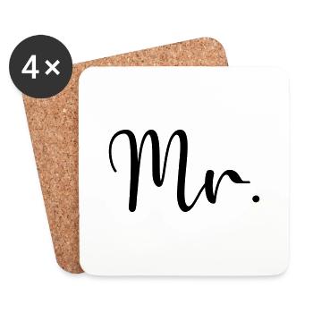 Monsieur. - Dessous de verre (lot de 4) - blanc - Devant