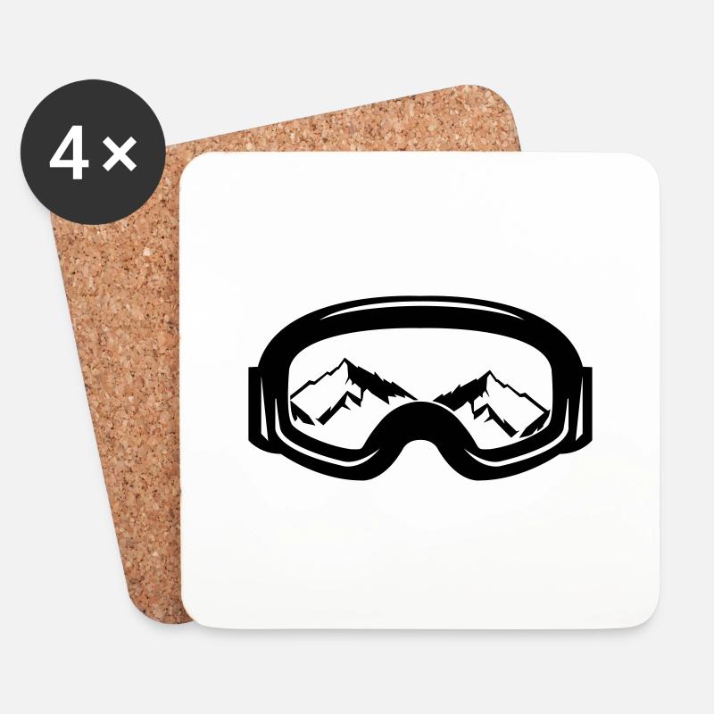 skibrille - Untersetzer (4er-Set) - Weiß