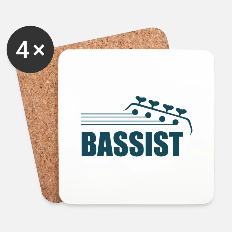 Bassist - Untersetzer (4er-Set) - Weiß