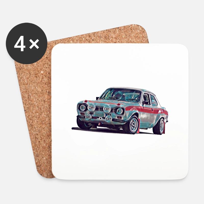 Escort Rallye - Untersetzer (4er-Set) - Weiß