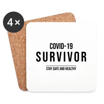 COVID-19 Survivor - Dessous de verre (lot de 4) - blanc - Devant