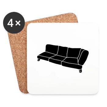 Couch Clipart Design - Untersetzer (4er-Set) - Weiß - Vorne