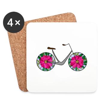 Fahrrad - Untersetzer (4er-Set) - Weiß - Vorne