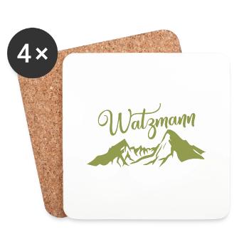 Watzmann vintage ByTheManzanitas - Untersetzer (4er-Set) - Weiß - Vorne