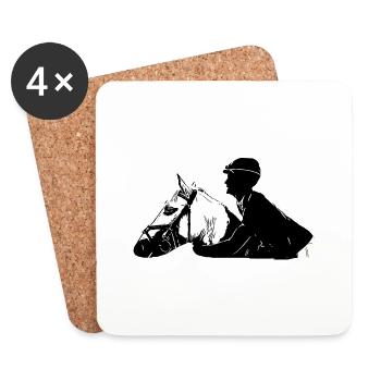 Cheval - Dessous de verre (lot de 4) - blanc - Devant