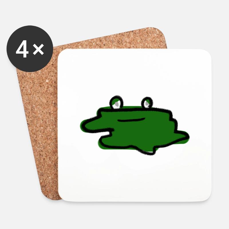 Flachfrosch - Untersetzer (4er-Set) - Weiß