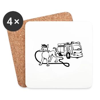 Fire department - Coasters (set of 4) - white - Front