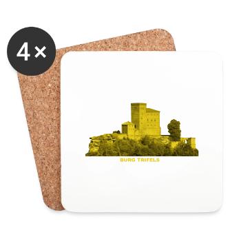 Trifels Burg Reichsburg Annweiler Pfälzer Wald - Untersetzer (4er-Set) - Weiß - Vorne