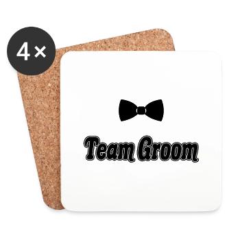 Team Groom Future Husband Bachelor Party Gift - Coasters (set of 4) - white - Front