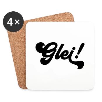 Glei – bayerischer Zeitbegriff und Lebensart - Untersetzer (4er-Set) - Weiß - Vorne