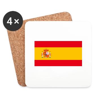 Spanische Flagge, es lebe Spanien - Untersetzer (4er-Set) - Weiß - Vorne