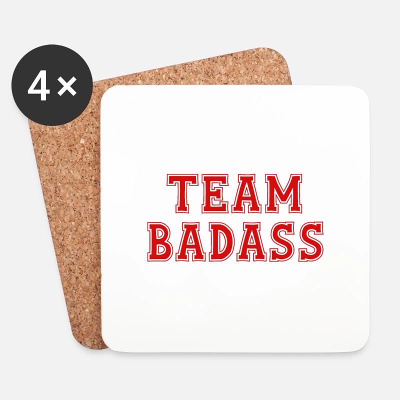 TEAM BADASS - Untersetzer (4er-Set) - Weiß