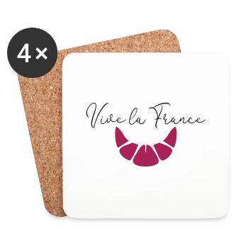 Vive la France, France, Croissant, Europe, Vie - Coasters (set of 4) - white - Front