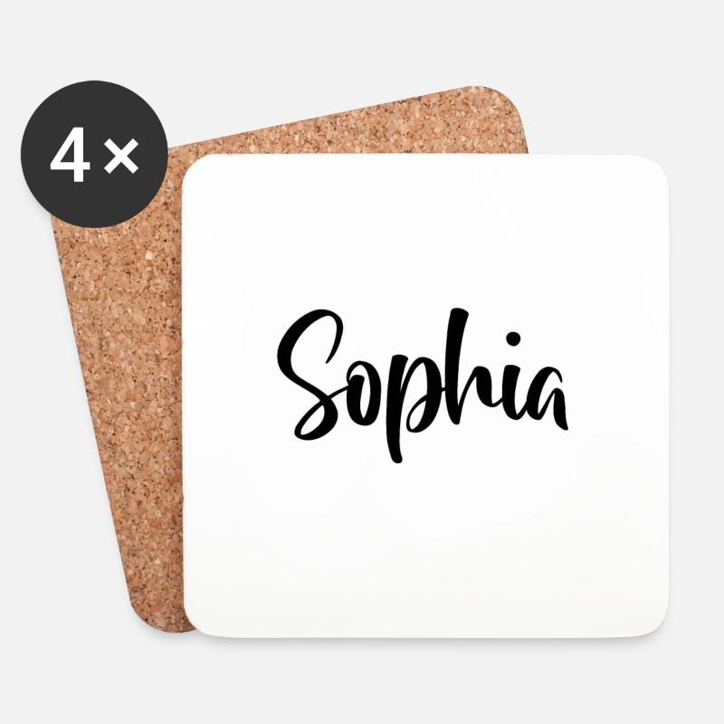 Name - Sophia - Untersetzer (4er-Set) - Weiß