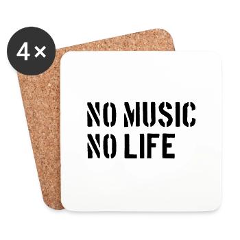No Music, No Life - Untersetzer (4er-Set) - Weiß - Vorne
