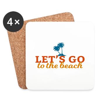 Allez à la plage - Dessous de verre (lot de 4) - blanc - Devant