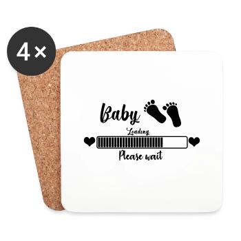 Baby Loading, Please Wait - Untersetzer (4er-Set) - Weiß - Vorne