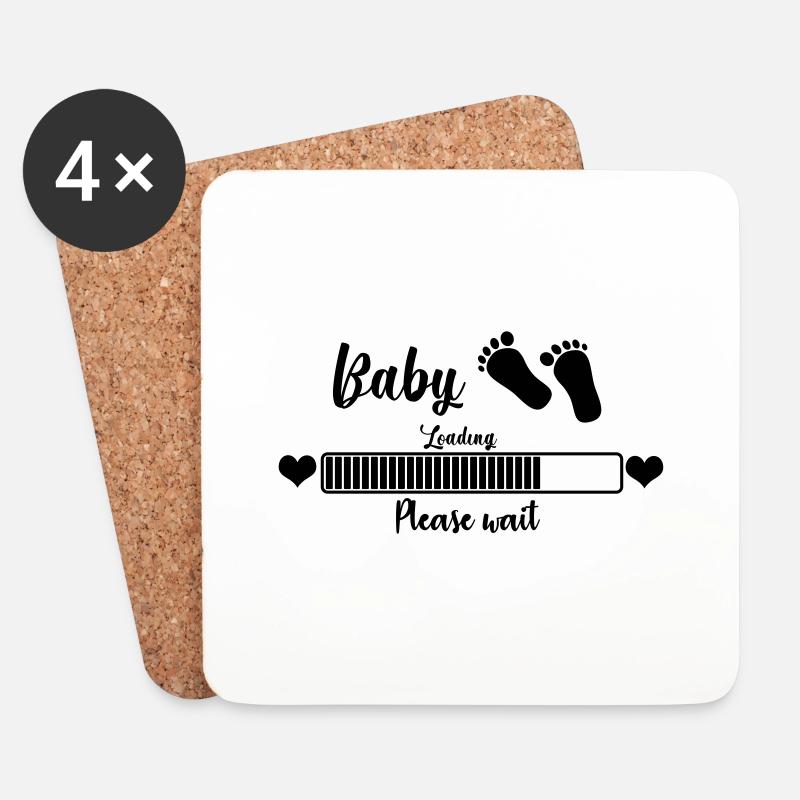 Baby Loading, Please Wait - Untersetzer (4er-Set) - Weiß