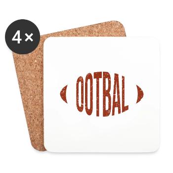 Football American Football Footballer - Dessous de verre (lot de 4) - blanc - Devant