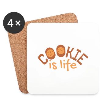 Cookie Lifestyle Cookies Gift Food Biscuits - Coasters (set of 4) - white - Front