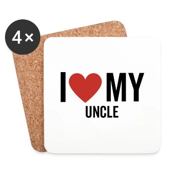 J’aime mon oncle - Dessous de verre (lot de 4) - blanc - Devant