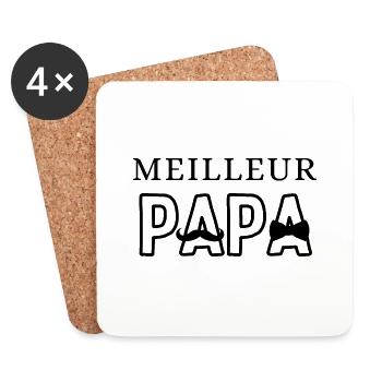 meilleur papa - Dessous de verre (lot de 4) - blanc - Devant