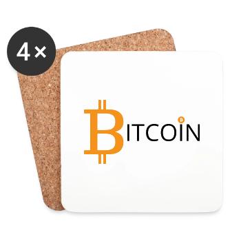 Bitcoin - Untersetzer (4er-Set) - Weiß - Vorne