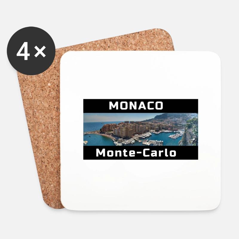 MONACO, Monte-Carlo - Untersetzer (4er-Set) - Weiß