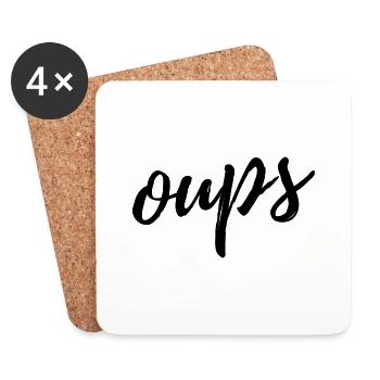 Oups - Dessous de verre (lot de 4) - blanc - Devant
