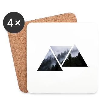 Fir forest and cloud Alps leewarddesign - Coasters (set of 4) - white - Front
