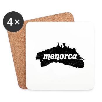 Menorca Silhouette T-Shirt with lettering - Coasters (set of 4) - white - Front