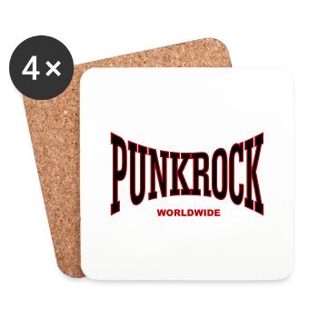 punk rock - Dessous de verre (lot de 4) - blanc - Devant