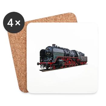 Dampflok BR 50 3501 - Untersetzer (4er-Set) - Weiß - Vorne